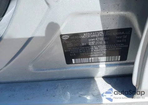 2013 Hyundai Sonata Gls from USA, damaged, VIN 5NPEB4AC6DH529011
